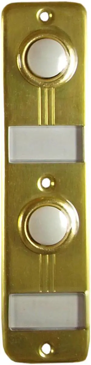 Lee Electric, BC268LG, Gold, Wired Double Lighted Push Button With Name Plate, 5-1/4" X 1-3/8" For Bell