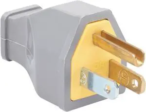 Pass & Seymour, SA399GRYCC10, 15A, 125V, Gray, Residential High Impact Thermoplastic Plug, 2 Pole, 3 Wire