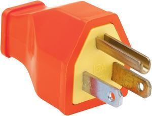 Pass & Seymour, SA399OCC10, 15A, 125V, Orange, Residential High Impact Thermoplastic Plug, 2 Pole, 3 Wire