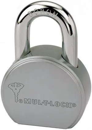 Mul-T-Lock, TSR25, (American Lock A700 Like) 2-1/2" Round Body, Solid Steel, Short 7/16" Shackle Boron, Padlock, HIGH SECURITY, 006 KEYWAY