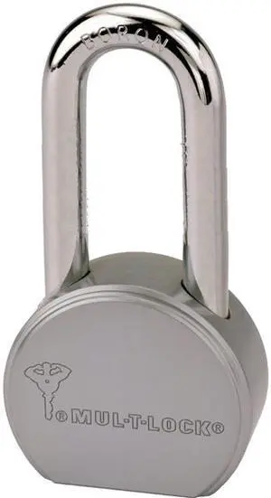 Mul-T-Lock, TSR50, (American Lock A701 Like) 2-1/2" Round Body, Solid Steel, Long 7/16" Shackle Boron, Padlock, HIGH SECURITY, 006 KEYWAY Mul-T-Lock, TSR50, (American Lock A701 Like) 2-1/2" Round Body, Solid Steel, Long 7/16" Shackle Boron, Padlock, HIGH SECURITY, 006 KEYWAY