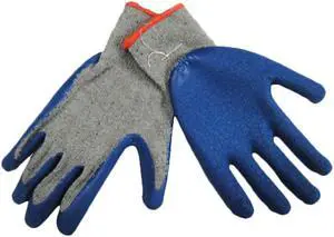 Tuff Stuff 9630L Large Heavy Cotton Work Glove With Blue Latex Rubber Coated