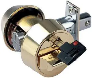 Mul-t-lock HDC-05 Hercular Double Cylinder Captive key deadbolt, Brass, HIGH SECURITY, 006 KEYWAY