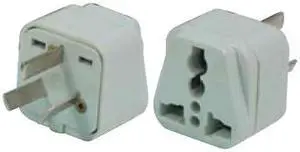CONECT IT, 10-032, FOREIGN TRAVEL 2 Diagonal Flat Pin Plus Ground Universal Adapter Plug