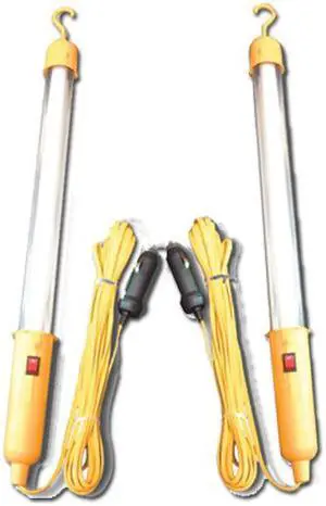 Power Cords & Cables PCC, PCC-48715, 2 Pack, 8 Watt 12 Volt DC, 15' Cord, Portable Fluorescent Work Light, Automotive Car Task Light