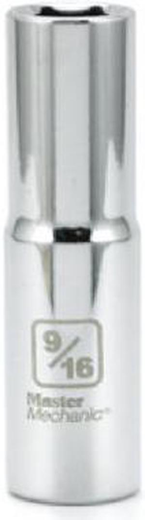 Master Mechanic, 113241, 1/2" Drive, 9/16", 12 Point, Deep Well Socket