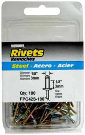 100PK 1/8" STL Rivet