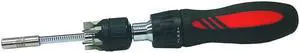 Tuff Stuff, 53317, 7 Pc Ratcheting Screwdriver With Micro Adjust Extension Stem, Includes 6 Bits