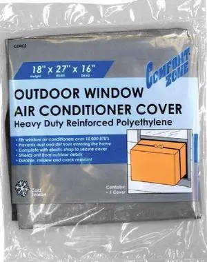 Comfort Zone, CZAC2, 18" x 27" x 16" x 6 Mil, Small, Outside Outdoor Window Air Conditioner Cover