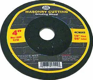 Tuff Stuff, 4CMAS, 4" X 1/8" X 5/8" Arbor Masonry Cut Off Wheel Depressed Center