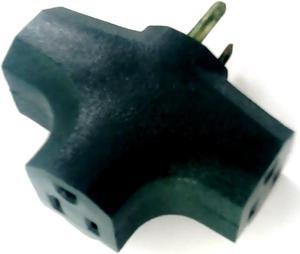 Power Cords & Cables PCC PCC-3406GRN Green 15A, 125V 3 Way Outlet Wall Plug Cube Adapter Tap