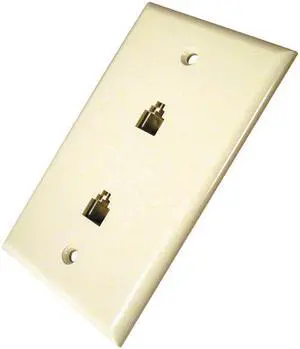 CONECT IT, 20-520WH, White, Flush Mount, Modular Phone Duplex Jack Wall Plate