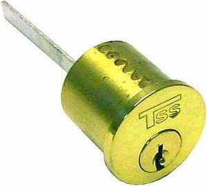 TSS, TSS201513, (Segal 7050 Like), US3 Polished Brass, Solid Brass Replacement 1-1/16" Rim Cylinder Lock, Schlage Keyway