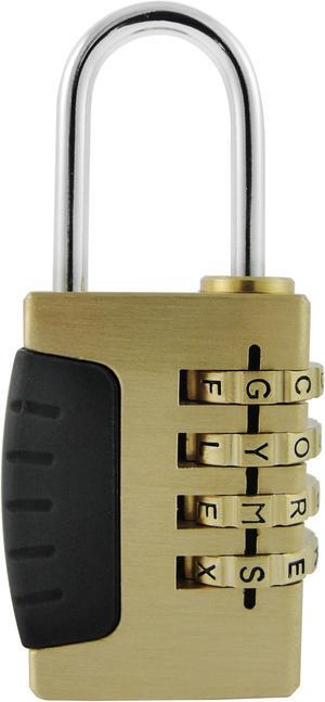 Wordlock PL-110-SL RESETTABLE Mini(1") 4-Dial Solid Brass Combination Sports Padlock, 25mm