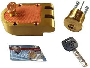 Maxtech (Segal, MUL-T-LOCK Like) Solid Bronze (US10) Jimmy Proof Deadlock Deadbolt Single Cylinder Lock Set with Rim/Mortise 1-1/8" Cylinder Combo Brass US3 Finish, HIGH SECURITY, 006 KEYWAY