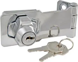 Ultra Hardware, 31810, 4" Polished Chrome Key Cylinder Keyed Hasp Lock