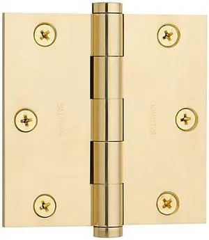 Wilson, 94135, 2 Pack (One Pair), 3-1/2" x 3-1/2", Brass Plated Iron, Full Mortise Loose Pin Door Hinges