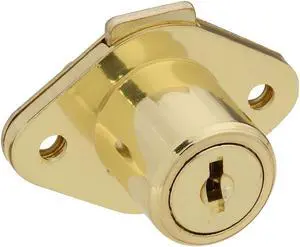National, N185-298, Keyed Cabinet & Drawer Lock In Polished Brass