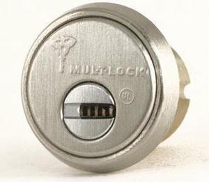 Mul-t-lock, MOR2C02-26-206, Satin Chrome, Solid Brass Replacement 1-1/4" Mortise Cylinder with Yale Standard Cam, HIGH SECURITY, INTERACTIVE + 206 KEYWAY