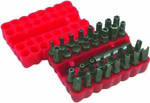 Tuff Stuff TP35KIT 35 Piece Tamper Resistant Insert Bit Assortment Set Security Kit, Spanner Bits, Tri Wing Bits, Four Wing Bits, Hex Bits, Torx Bits