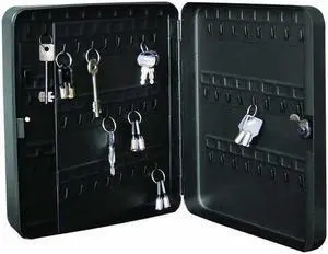 TSS, KC96, Black, 96 Hooks, Metal Key Cabinet With Cam Lock 96 Key Capacity