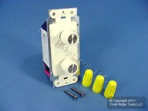 Leviton, 611-6620-I, Ivory, Decora Trimatron 1.5 Amp Quiet Fan Speed Control And 300 Watt Light Dimmer, Ceiling Fans