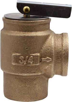 Apollo Valve 10-408-05 Safety Relief Valve 30 psi Set Pressure, 3/4" NPT Female x 3/4" NPT Female