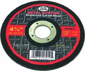 Tuff Stuff, 45MET, 4-1/2" X 3/32" X 7/8" Arbor Metal Grinding Cutting Blade