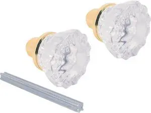 First Watch 1144-W (Like Ilco AG30) Clear Acrylic Replacement Knobs That Looks Like Crystal Glass With Square Spindle Drive And Set Screws
