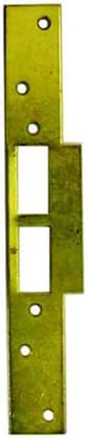 Progressive, 9620BP, Brass, 10" x 1-1/4", Super Security Door For Mortise Locks Strike With Lip