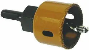 Tuff Stuff, 93100, 1" Carbide Grit Hole saw Kit With Mandrel, Cuts Ceramic Tile, Marble, Slate