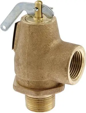 Apollo Valves, 13-211-B15, 3/4" NPT Male x Female Side Outlet Pop Saftey Relief Valve, ASME Steam, 15 psi Set Pressure
