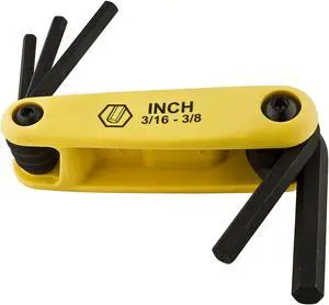 National, N272-708, Large V7022 SAE 3/16" - 3/8", Black Foldup Fold Up Hex Key Set