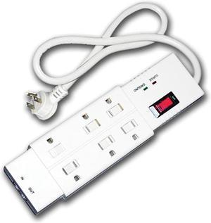 Power Play Products PPP, PP-16325F, White, 6 Outlet Pinnacle Child Safety Surge Protector, 1200 Joules