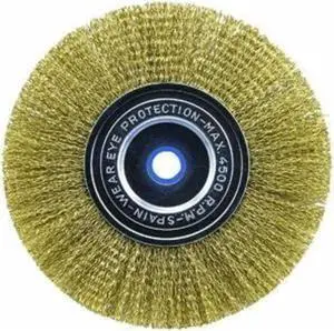 Tuff Stuff, PTA13438, 6", Coarse, Crimped Wire Wheel Flat Brush, 5/8" Bore 1/2" Ring Size