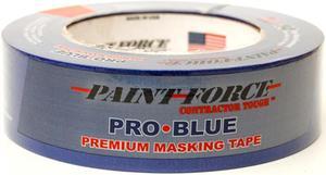 Paint Force Pro Contractor Tough, 38015, 1.5-Inch by 60-Yard, 36mm x 55m, Premium Painter's Grade Blue Masking Tape, 14 Day Clean Removal, UV Resistant