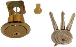 Ultima (Like Wilson 6180 Top Security) Satin Brass US4 18 Pins For Extra Security Rim/Mortise 1-1/8" Lock Cylinder Combo (Interchangeable), HIGH SECURITY, 3 Dimensional Cross Section Keyway