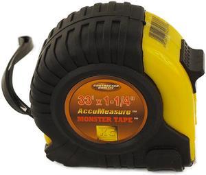 KC Professional, 79433TP, 1-1/4" x 33' Accumeasure Wide Monster Tape Measure, Extra Heavy Duty Rubber Case