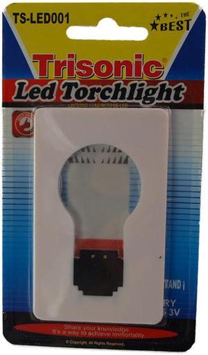 Trisonic TS-LED001-W LED Pocket Credit Card Torchlight With 3V Battery A Built In Stand And A White Finish