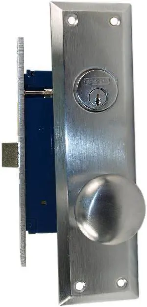 Em-D-Kay (Like Marks 91A/26D) 510026AR Satin Chrome 26D Right Hand Heavy Duty Mortise Entry Lockset, Surface Mounted Screw-on Knobs Lock Set