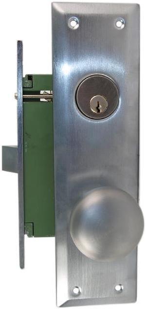 Ultra (Like Marks 91A/26D) 96935SMR Satin Chrome 26D Right Hand Heavy Duty Mortise Entry Lockset, Surface Mounted Screw-on Knobs Lock Set