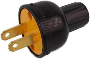 Powtech PT-7958 Straight Blade Plug Non Polarized 15 AMP 125V Rubber Black