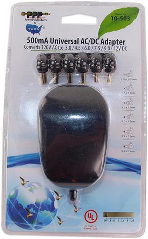 PPP 10-503 Black 5000mA Universal AC/DC Adapter, specially designed with 6 different adapter plugs