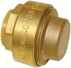 EZ-Bite 2012064 1" Endstop Cap, (Like Sharkbite) Push Fit Fitting For Use With Copper Tubing CTS, CPVC & Pex