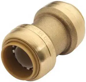 EZ-Bite 2012008 1" x 1" Coupling (Like Sharkbite) Push Fit Fitting For Use With Copper Tubing CTS, CPVC & Pex