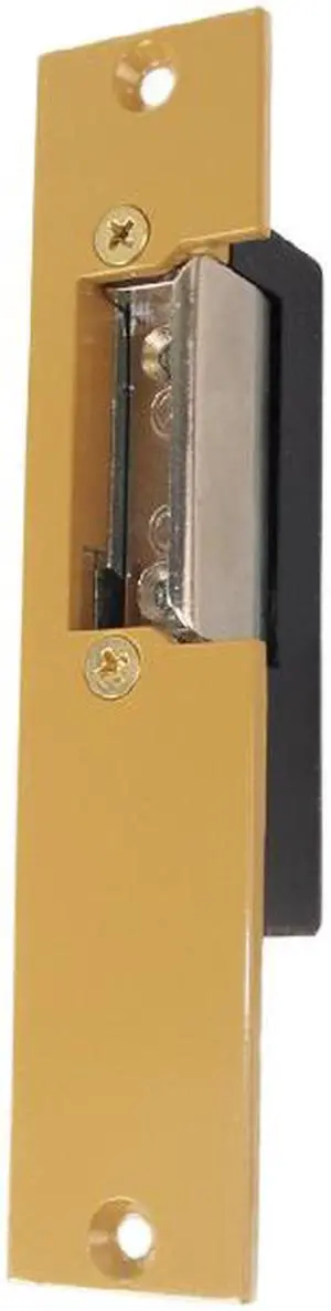 Trine, 2001, Electric Door Strike, Adjustable Latch, Brass, 6 - 14 Volt AC, 1-1/4" x 5-7/8" Face Plate