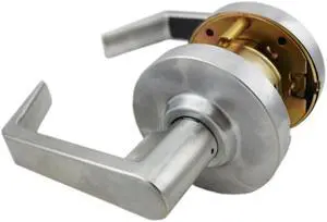Maxtech, LKLE13013-26D, Satin Chrome US26D, Passage Hall & Closet Grade 2 Commercial Cylindrical ADA Angled Lever Lockset