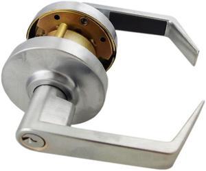 Maxtech, LKLE13011-26D, Satin Chrome US26D, Entry Entrance Grade 2 Commercial Cylindrical ADA Angled Lever Lockset