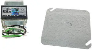 Lee Electric, 599P, Class 2 Signaling Transformer Oil Burner 120V 24 VAC 40VA Complete With 4" Square Outlet Box Cover Plate