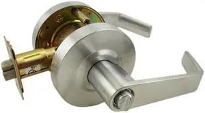 Maxtech, C13012-26D, Satin Chrome US26D, Privacy Bed & Bath Grade 2 Commercial Cylindrical ADA Angled Lever Lockset